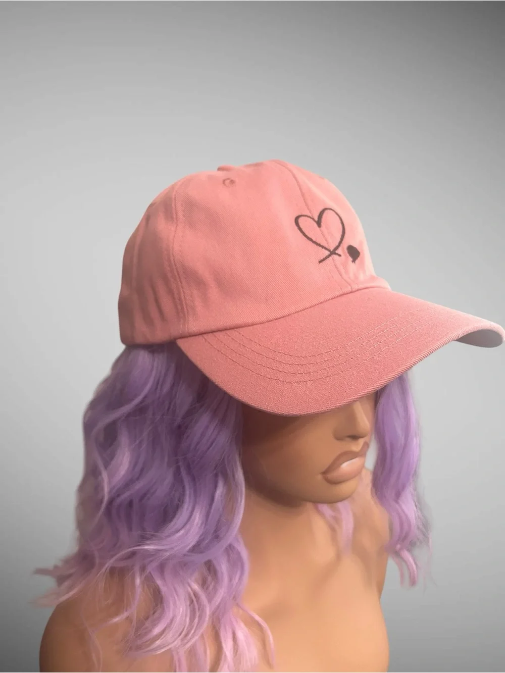 Pink Heart Embroidered Adjustable Baseball Cap Women’s Hat NWT